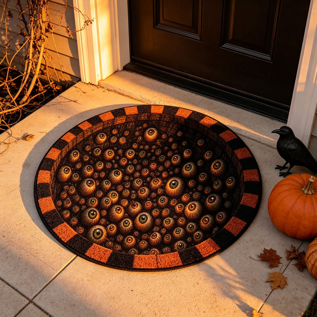 Halloween Ghost Door Mat, Cute Welcome Mat for Front Door Porch Entryway Haunted Outdoor Decor Spooky Decorative Entrance Doormat Non Slip Halloween Rug, 16" x 24"