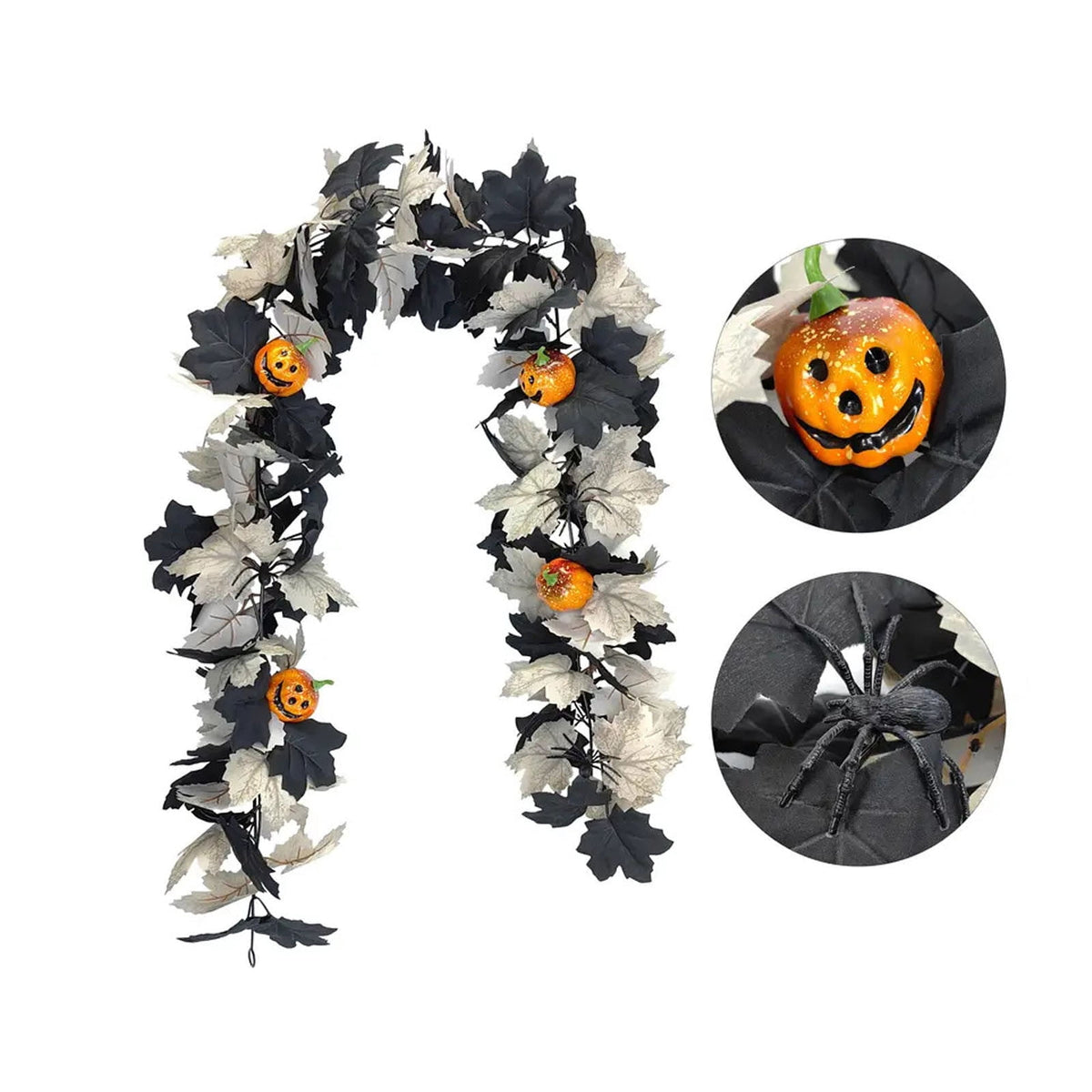 SCNOR 72 Inch Halloween Felt Garland with Ghost Pumpkin Witch Hat Spider Broom, Hanging Decor for Fireplace Mantel Wall