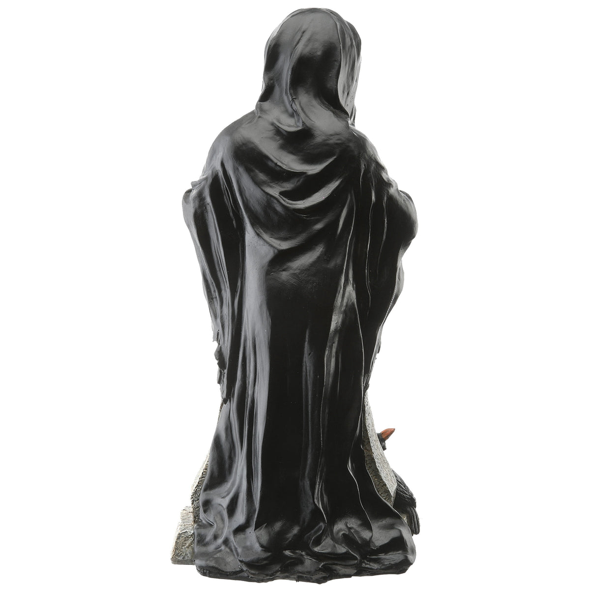 CC Christmas Decor 12" Black and Brown Tombstone with Skeleton Reaper Halloween Outdoor Decor