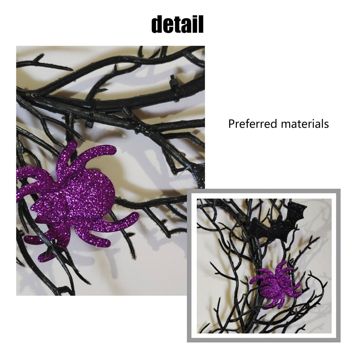 sruoe Halloween Decorations, Indoor Outdoor Halloween Decor, Artificial Wreaths, Halloween Decorations for Outside, Front Door Wreaths, Wreath for Indoor Outdoo Home Party Wreath with Light