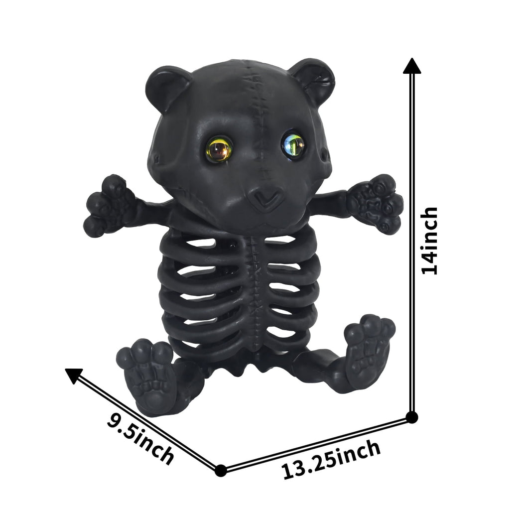 Seasons Large Halloween Teddy Bear Skeleton Decoration with Crystal Eyes, Skeleton Decor
