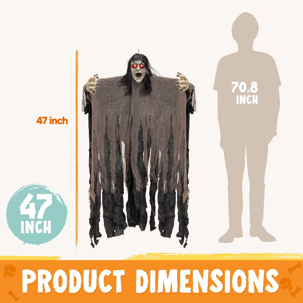 Joyfy Halloween Groundbreaker Halloween Decorations Zombie with Sound and Flashing Eyes,Outdoor Scary Halloween Yard Decorations,Haunted House Decorations