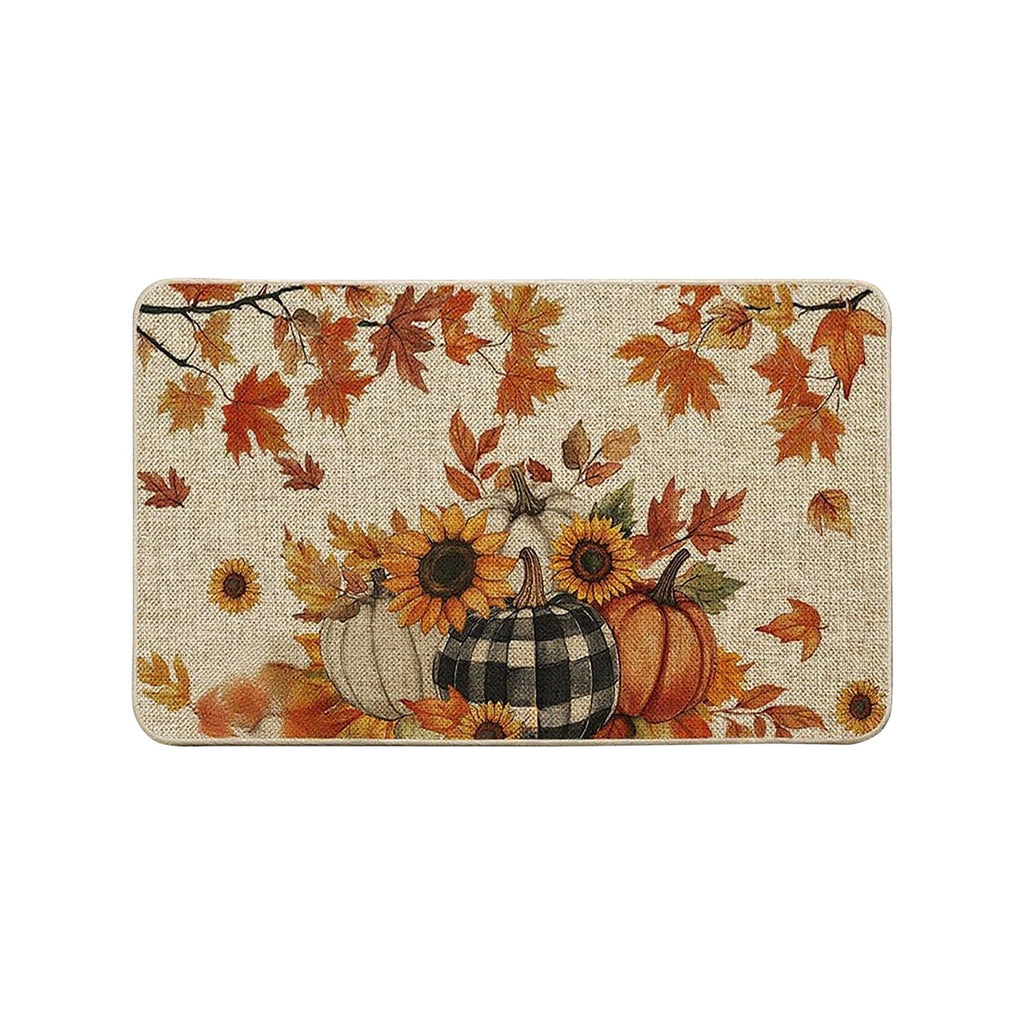 Halloween Door Mat Pumpkin Absorbent Skidproof Mat 23.62x15.35in Polyester Skidproof & Water Absorbent for Front Door Bathroom Kitchen Entryway Halloween Door Mat by MPOISVA
