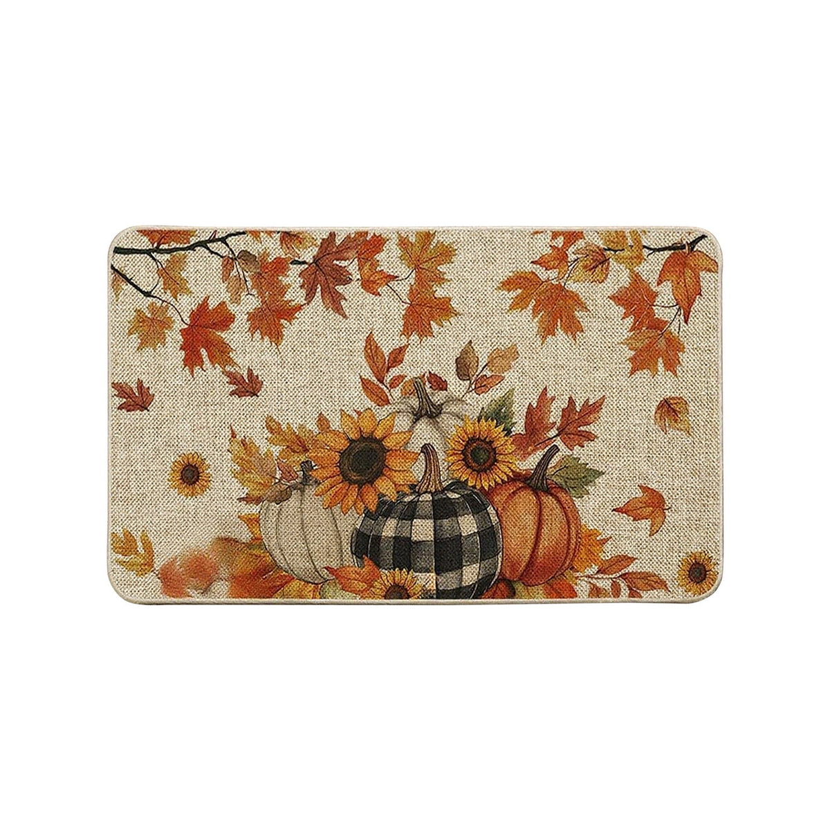 Halloween Door Mat Pumpkin Absorbent Skidproof Mat 23.62x15.35in Polyester Skidproof & Water Absorbent for Front Door Bathroom Kitchen Entryway Halloween Door Mat by MPOISVA