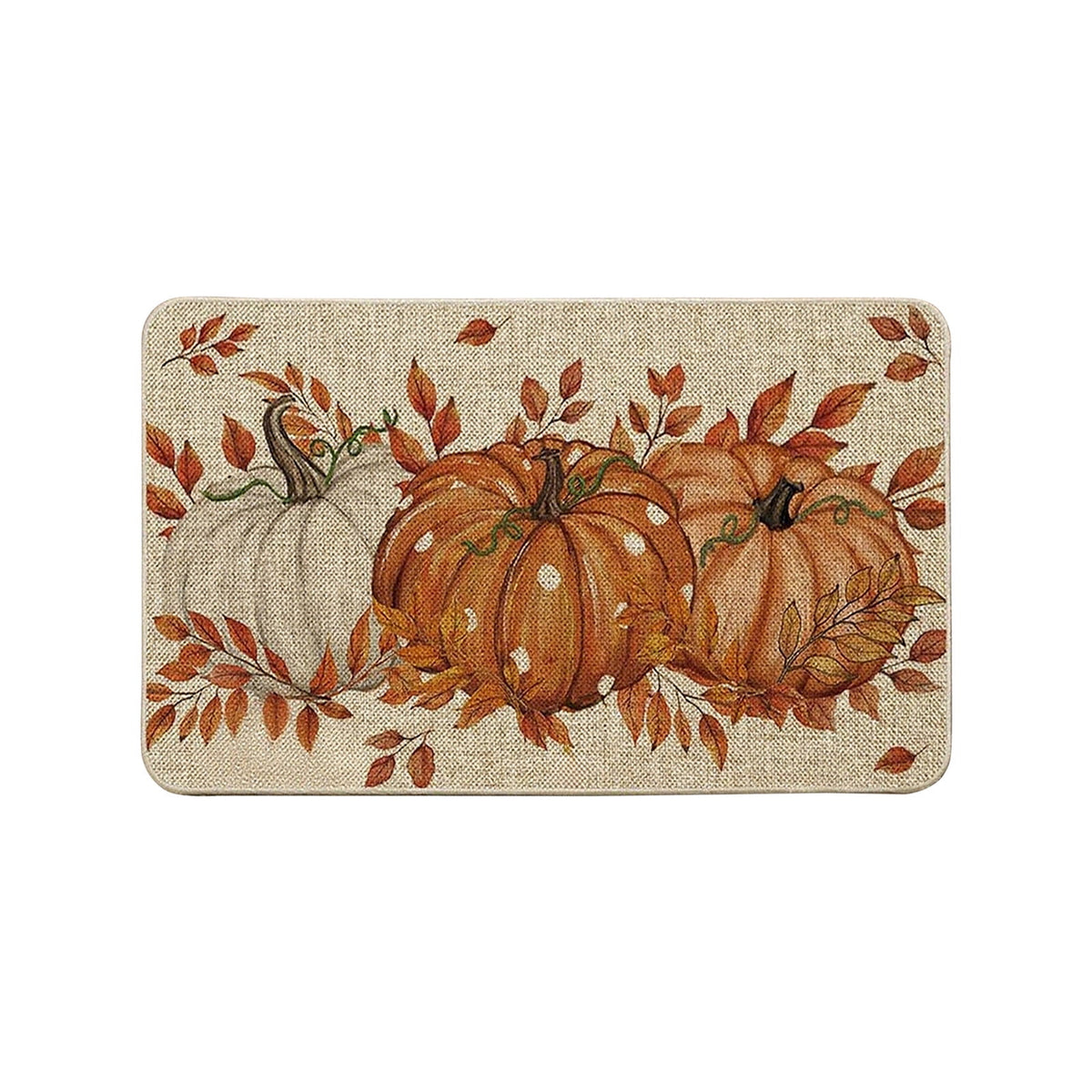 Halloween Door Mat Pumpkin Absorbent Skidproof Mat 23.62x15.35in Polyester Skidproof & Water Absorbent for Front Door Bathroom Kitchen Entryway Halloween Door Mat by MPOISVA