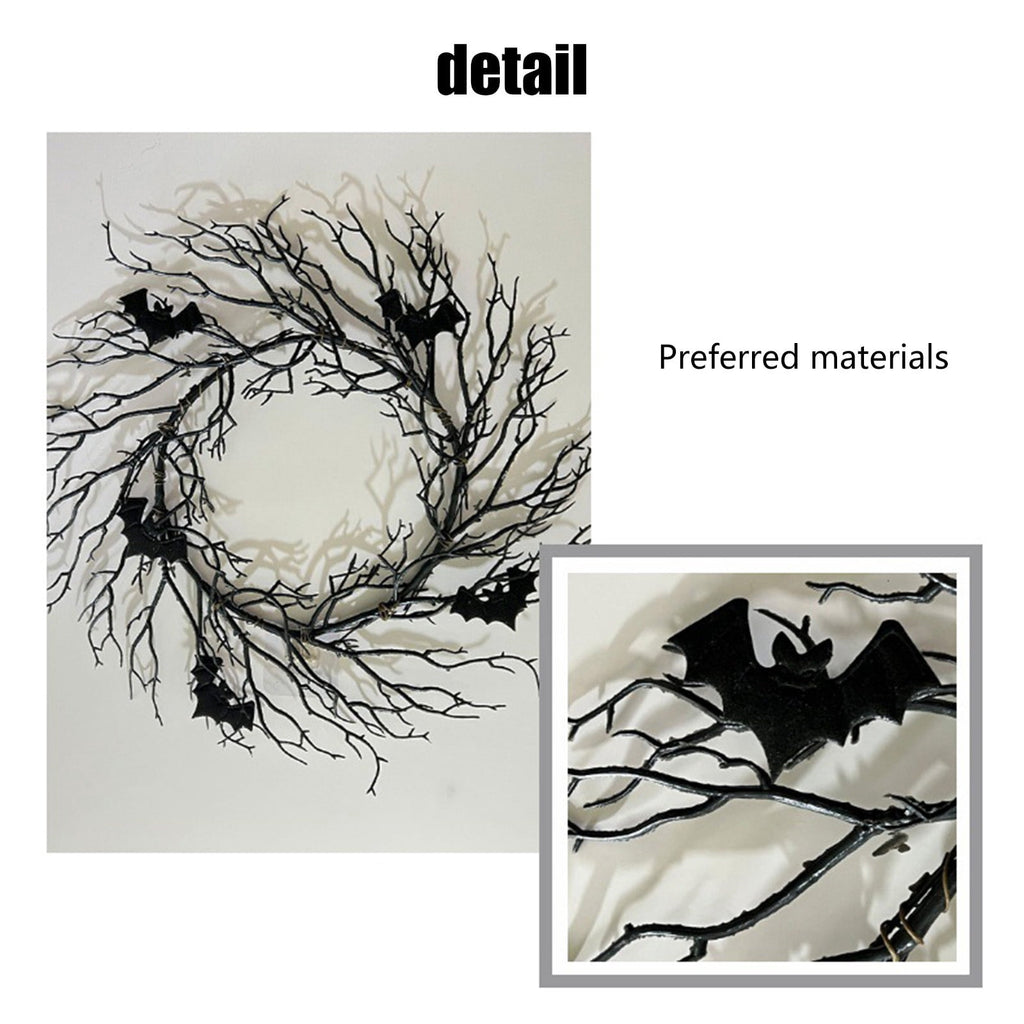 sruoe Halloween Decorations, Indoor Outdoor Halloween Decor, Artificial Wreaths, Halloween Decorations for Outside, Front Door Wreaths, Wreath for Indoor Outdoo Home Party Wreath with Light