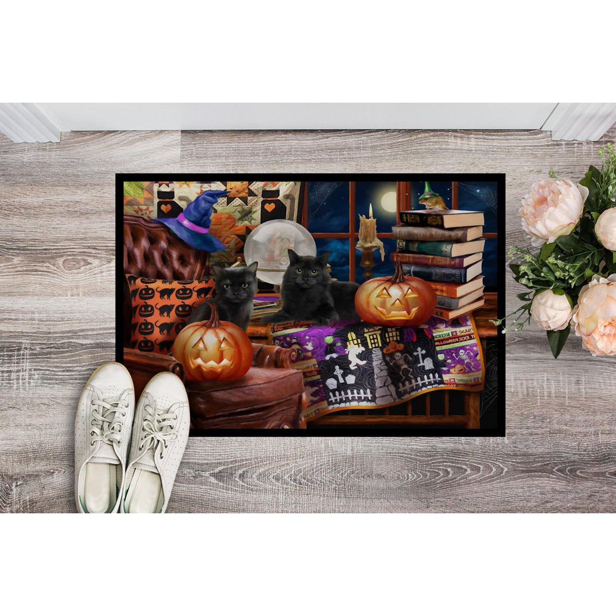 Halloween Black Cats Our Favorite Time Door Mat