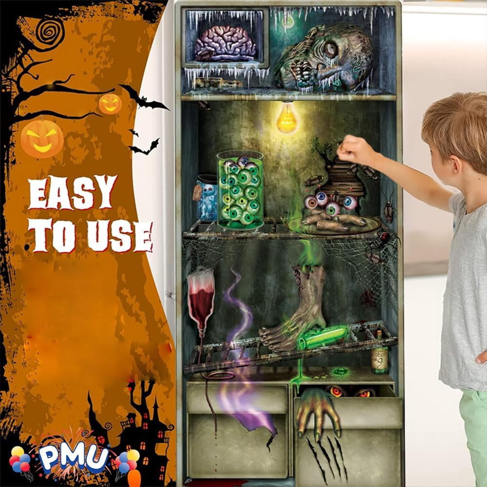 PMU Halloween Bathroom Door Cover, Halloween Decor, Door Decor