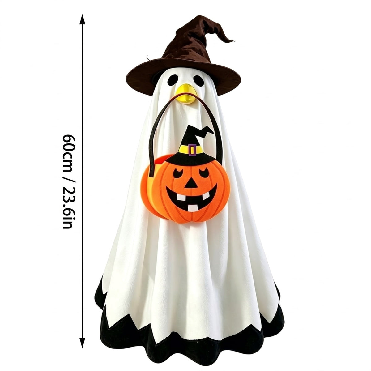 Halloween Garden Porch Decor, Porch Goose Outfits Halloween, 23 Inch Porch Goose Outfits, Witch Dress and Hat Set, Fits 23X11X26 Inch Standing Plush Goose for Front Porch Lawn