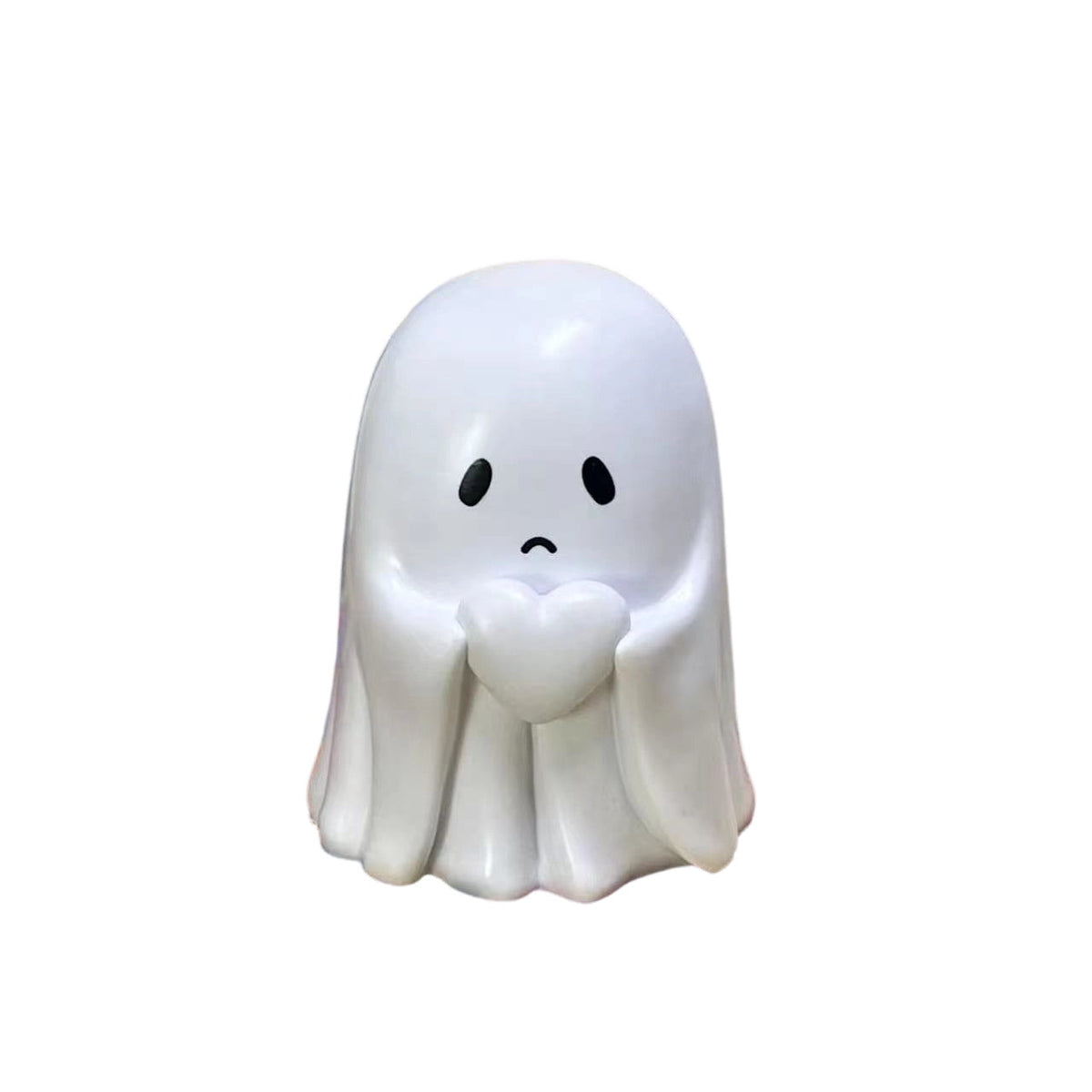 Halloween Ghost Figurine, Ghost Girl with Pink Bow & Hot Drink, Funny Ghost Statue Halloween Decor for Gift, Cute Spooky Tabletop Ornament for Home, Mantle, Desk & Party Decoration
