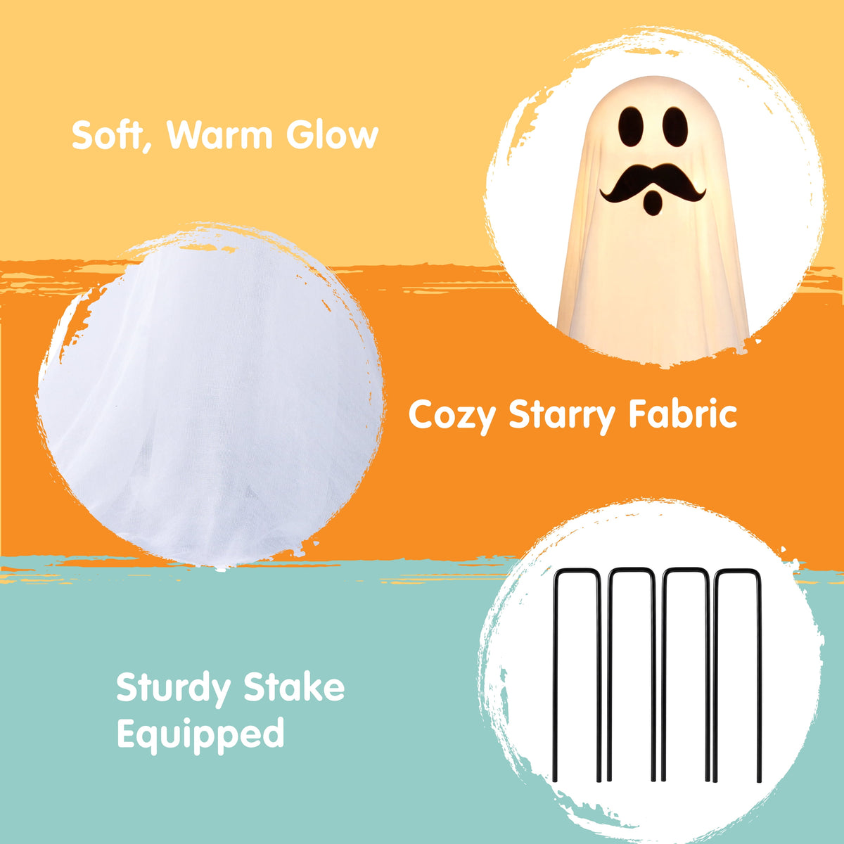 Joyfy 47"Cute Ghost Dog Halloween Decoration Outdoor, Reusable Spooky Standing Dog with Stakes, Soft White Light LED & 6 Hours ON + 18 Hours OFF Timer, Adorable Halloween Decor for Front Porch Yard