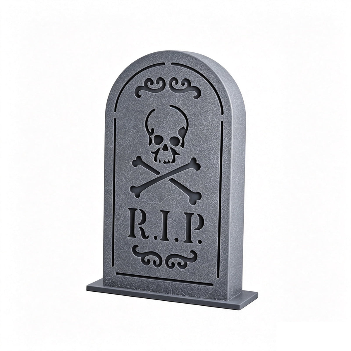 AURIGATE Lit Halloween Tombstone Decoration, Resin Light Up Tombstone with Skeleton Hands, for Tabletop Mantel Spooky Party Decor