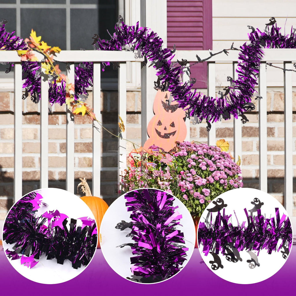 Halloween Artificial Maple Leaf Pumpkin Vine with LED Lights 67-71 Inch Lighted Fall Foliage Garland for Home Halloween Holiday Party Decor