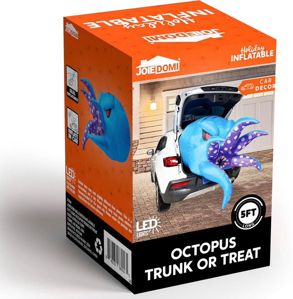Joyfy 3.6 ft Animated Halloween Inflatable Dinosaur Decoration,Trunk or Treat Car Decorations Kit Dinosaur with Built-in LED Light for Halloween Party Indoor,Outdoor,Yard,Garden Decor