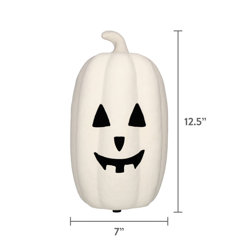 Paper Mache Jack-o'-Lantern Decoration, Black, 13.3", Halloween by Way To Celebrate
