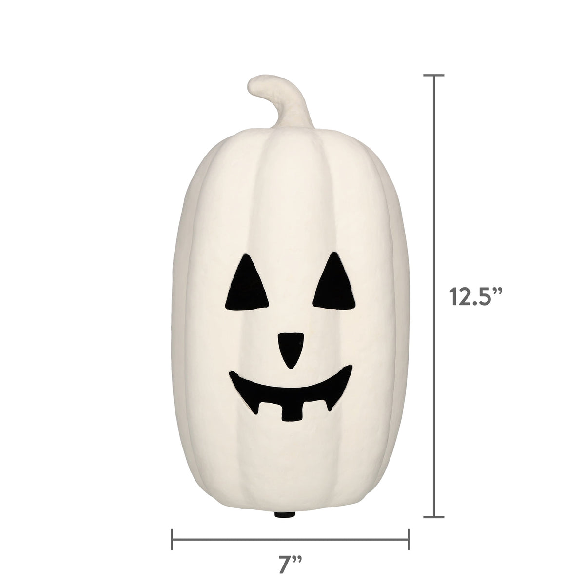 Paper Mache Jack-o'-Lantern Decoration, Black, 13.3", Halloween by Way To Celebrate