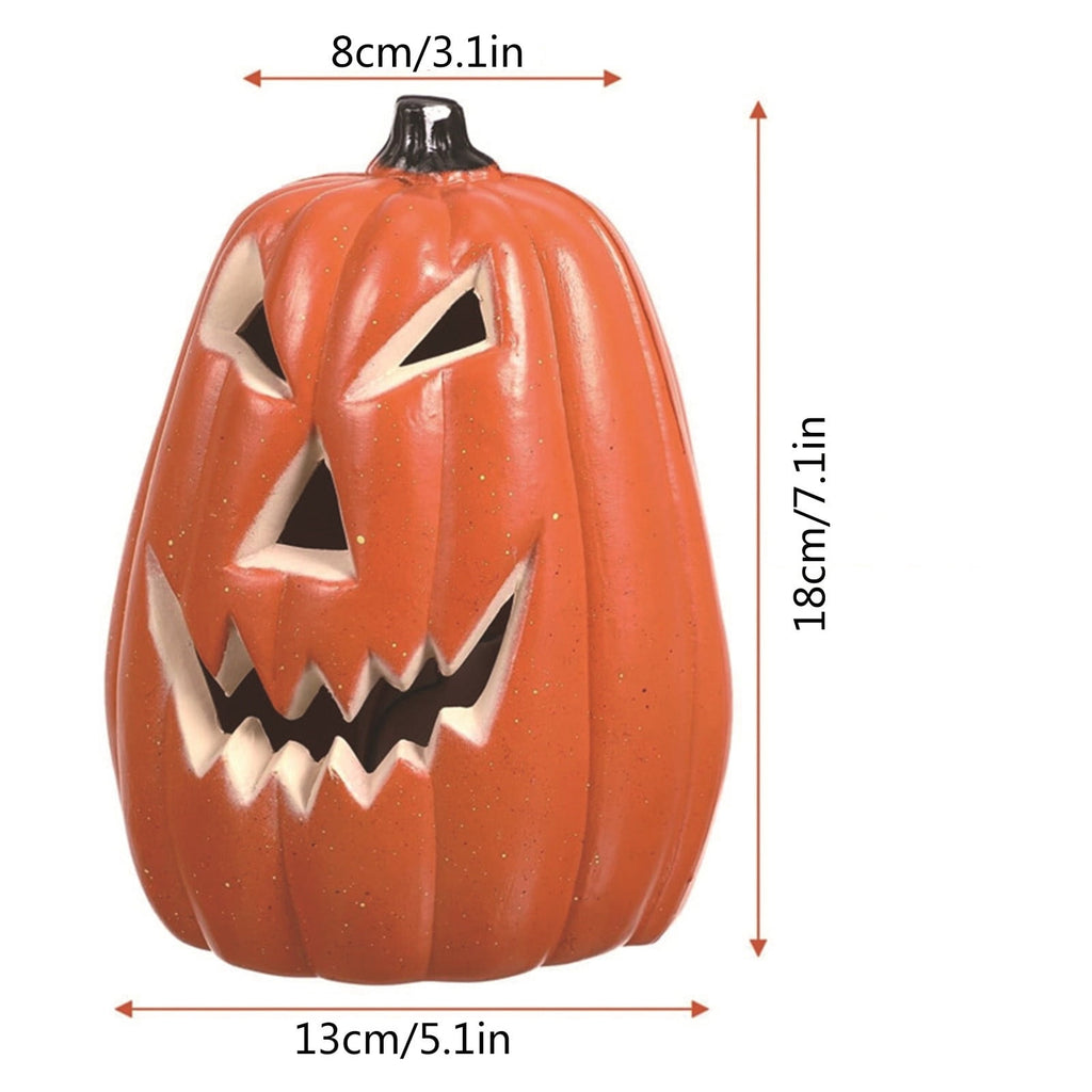 Halloween Pumpkin Lantern, Blow Mold LED Light Up Jack O Lantern for Indoor Outdoor Tabletop Decor, Spooky Holiday Centerpiece Prop for Home Party Mantel