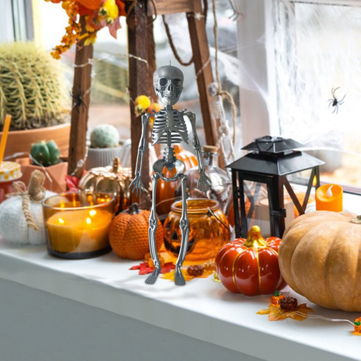 Darzheoy 11.5" Halloween Skeleton Decorations, Halloween Decoration Skeleton Room Venue Decoration Props Prankster Model Frame