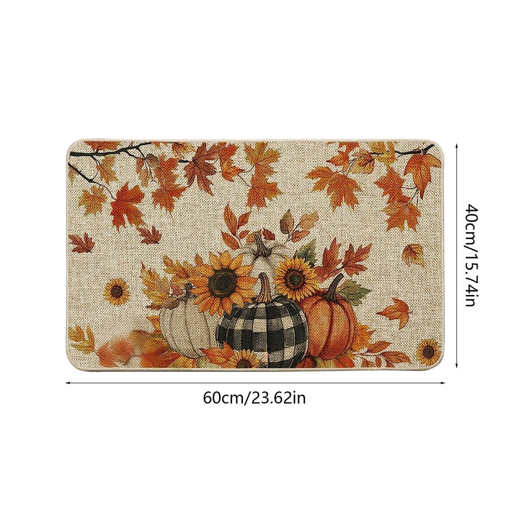 Halloween Door Mat Pumpkin Absorbent Skidproof Mat 23.62x15.35in Polyester Skidproof & Water Absorbent for Front Door Bathroom Kitchen Entryway Halloween Door Mat by MPOISVA
