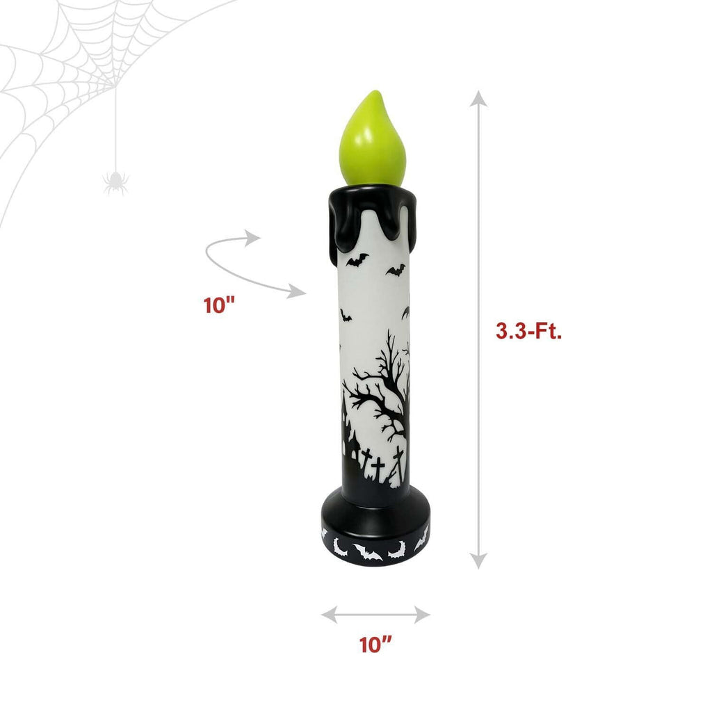 Haunted Hill Farm Halloween Blow Mold Flicker Wick Candle Warm White 3.3-Ft.