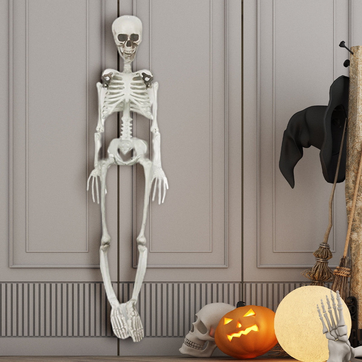 Cebalnir Halloween Skeleton Decoration Whole Body Halloween Hanging Skeleton Decoration With Movable Joints for Halloween Graveyard Decoration