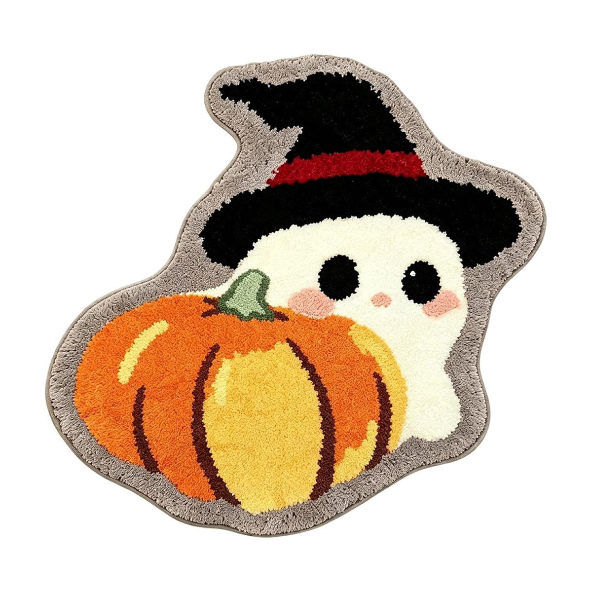 Halloween Wreath Shaped Rugs, Soft Indoor Mat for Entryway, Kitchen, Halloween Party, Pumpkin Witch Spooky Home Decor, 23.62x15.75 Inches
