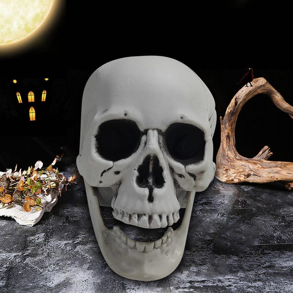 Darzheoy Halloween Skulls Halloween Skeletons Realistic Fake Simulation Human Skull Head Model Halloween Prop Realistic Mini Skeleton Spooky Halloween Decoration