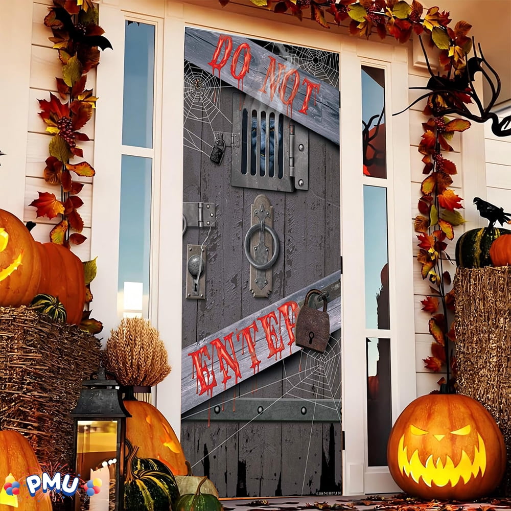 PMU Halloween Bathroom Door Cover, Halloween Decor, Door Decor
