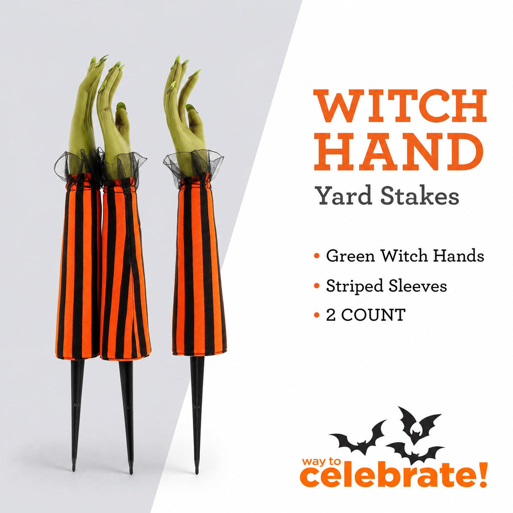 Witch Hand Yard Stakes Outdoor Decorations, Multicolor, 18.3", 2 Count, Halloween by Way To Celebrate