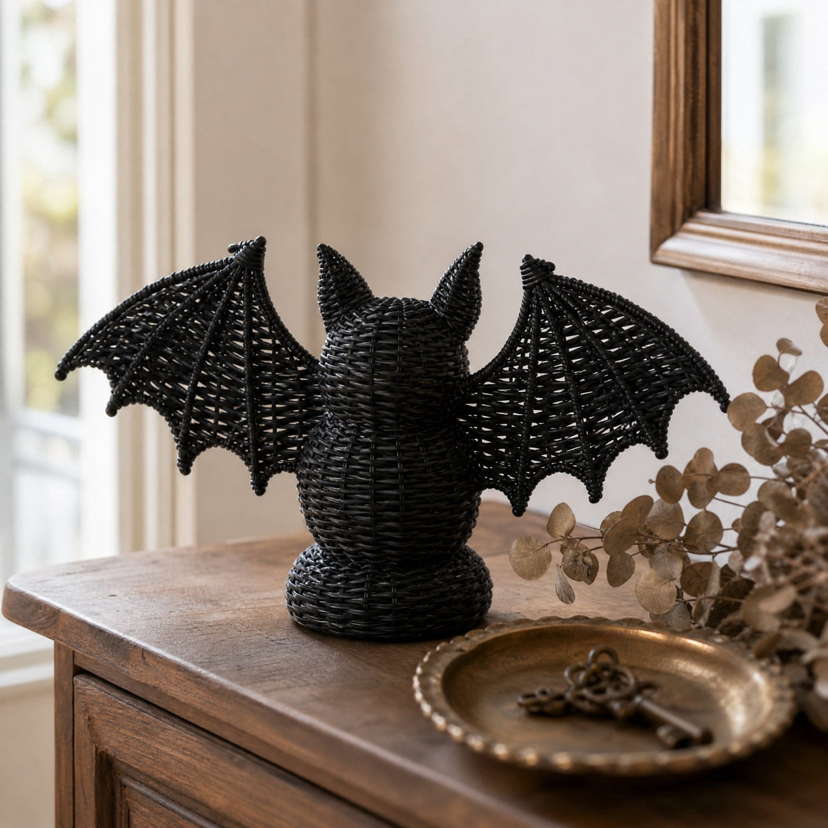 THOPBPRK 2026 Black Halloween Woven Pumpkin Jack-O'-Lantern, Halloween Decorations Pumpkin, USE LED Candle, Rattan Fall Halloween Decor for Home, 1Pack 11.8 Inch A