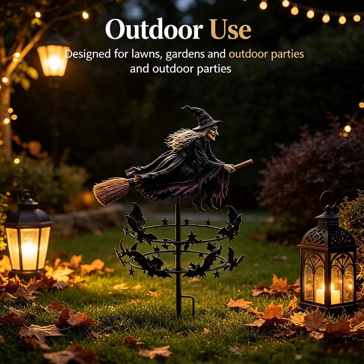 Clearance Halloween Solar Black Cat & Pumpkin Moon Garden Stake Light, Outdoor Waterproof LED Yard Decoration with Crescent Moon, Hanging Jack-o'-Lantern Lantern for Garden, Patio, Walkway, Porch