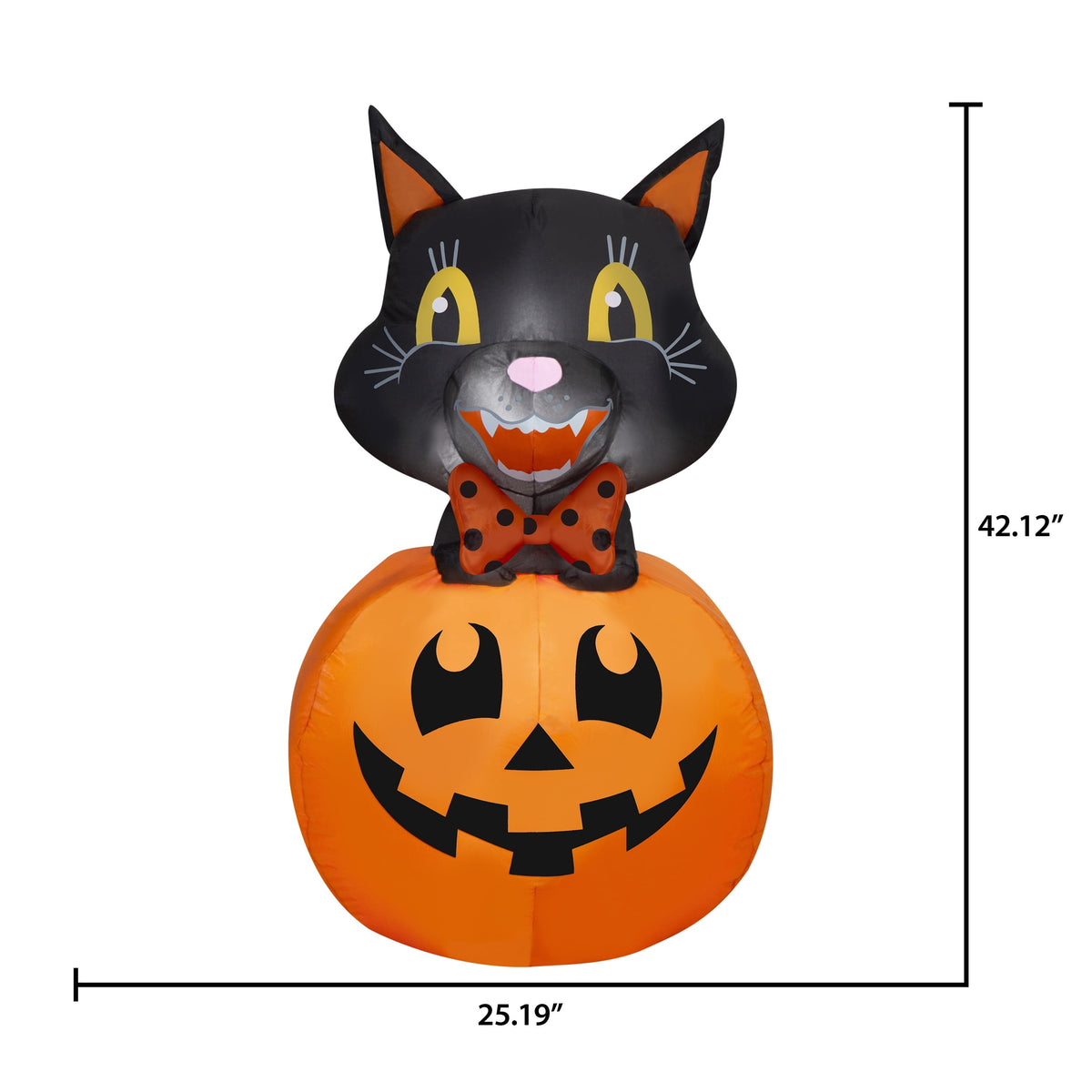 Vintage Cat in Jack-o'-Lantern Airblown Yard Inflatable, Multicolor, 3.5', Halloween by Way To Celebrate