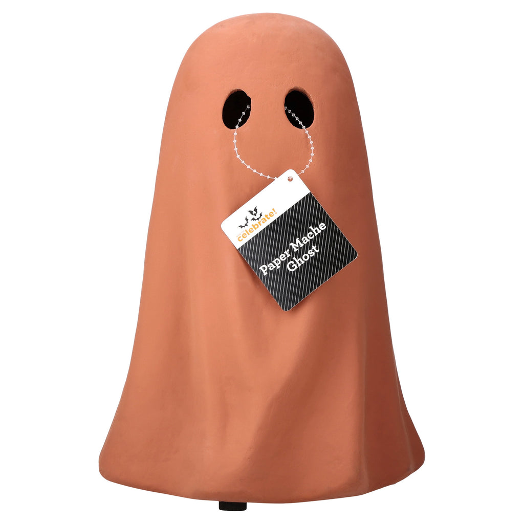Paper Mache Ghost Decoration, Black, 10.9", Halloween by Way To Celebrate