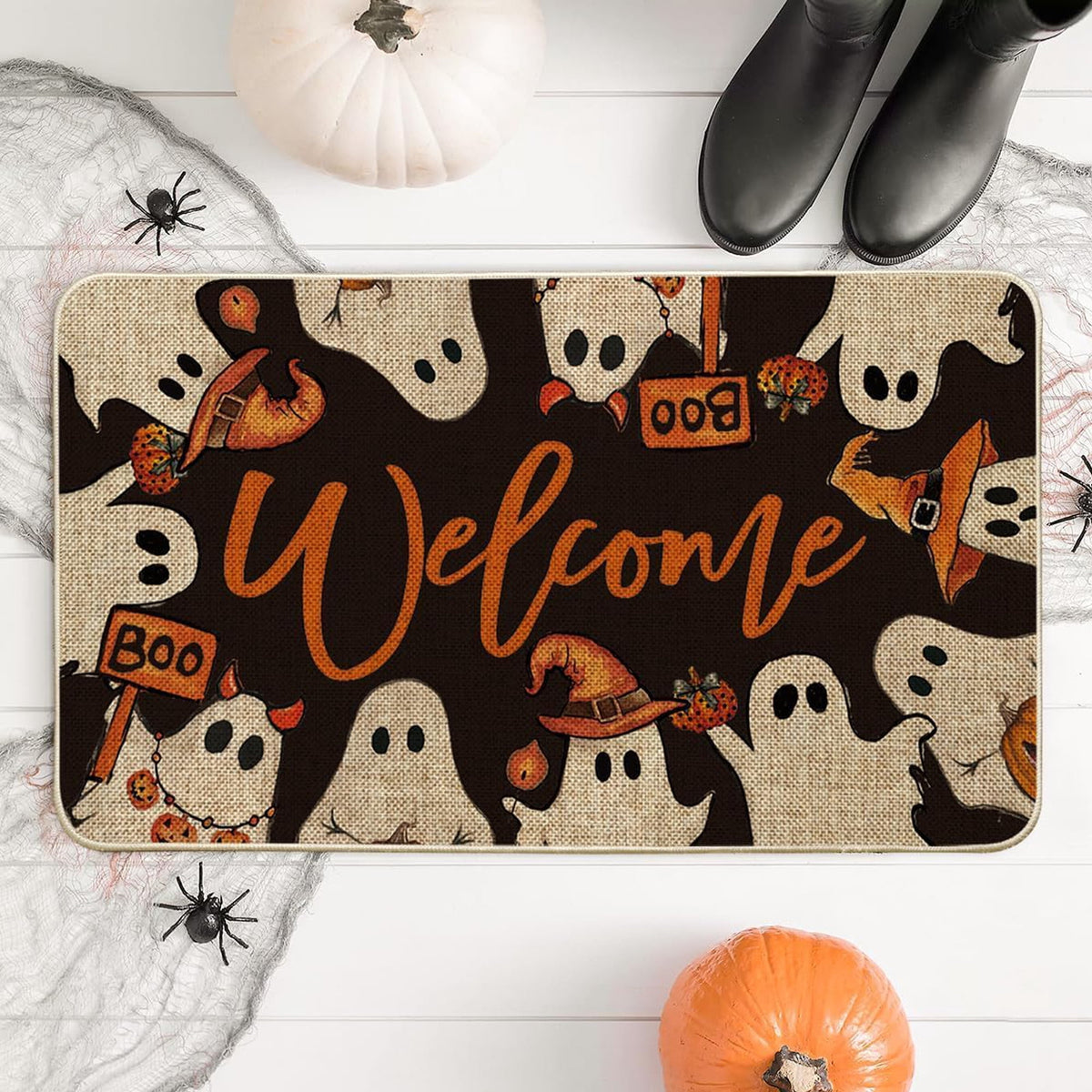 BOOHIT Halloween Door Mat 31x19 Inch Indoor Outdoor Entrance Floor Home Decoration (Witch Feet)
