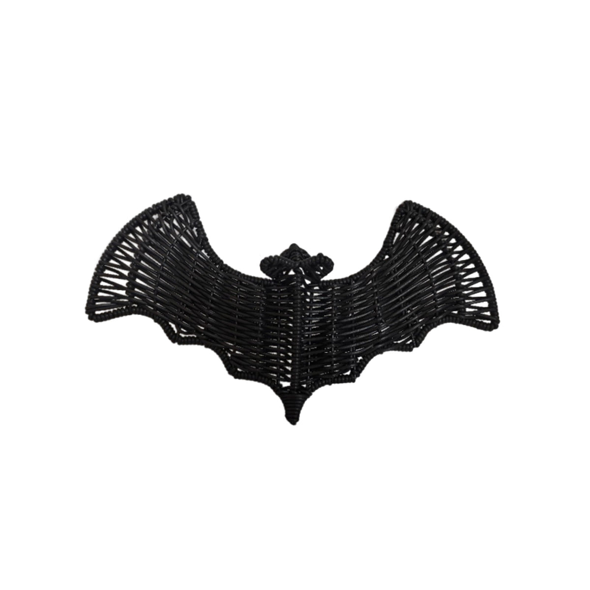 Black Rattan Wall Decoration, Halloween Wicker Bat Art, Indoor and Outdoor Festive Decor, Durable Plastic Material