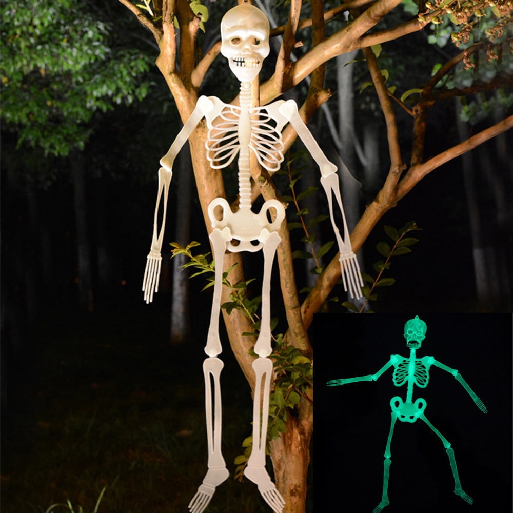 Realistic White Plastic Half Torso Skeleton Tabletop Prop, Detailed Human Half Skeleton Halloween Desktop Decor, Weatherproof Indoor Outdoor Reusable Spooky Party Ornament