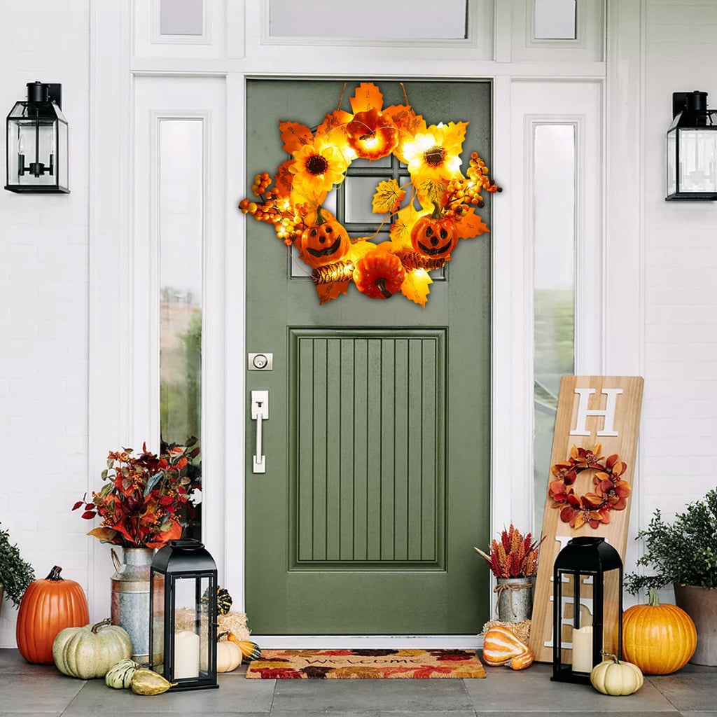 YOTQUSKI Halloween Wreath,Halloween Wreaths For Front Door,Witch Door Wreath Halloween Decorations,with Witch Hat Legs Hanging Lanyard for Party Decorations Indoor Outdoor