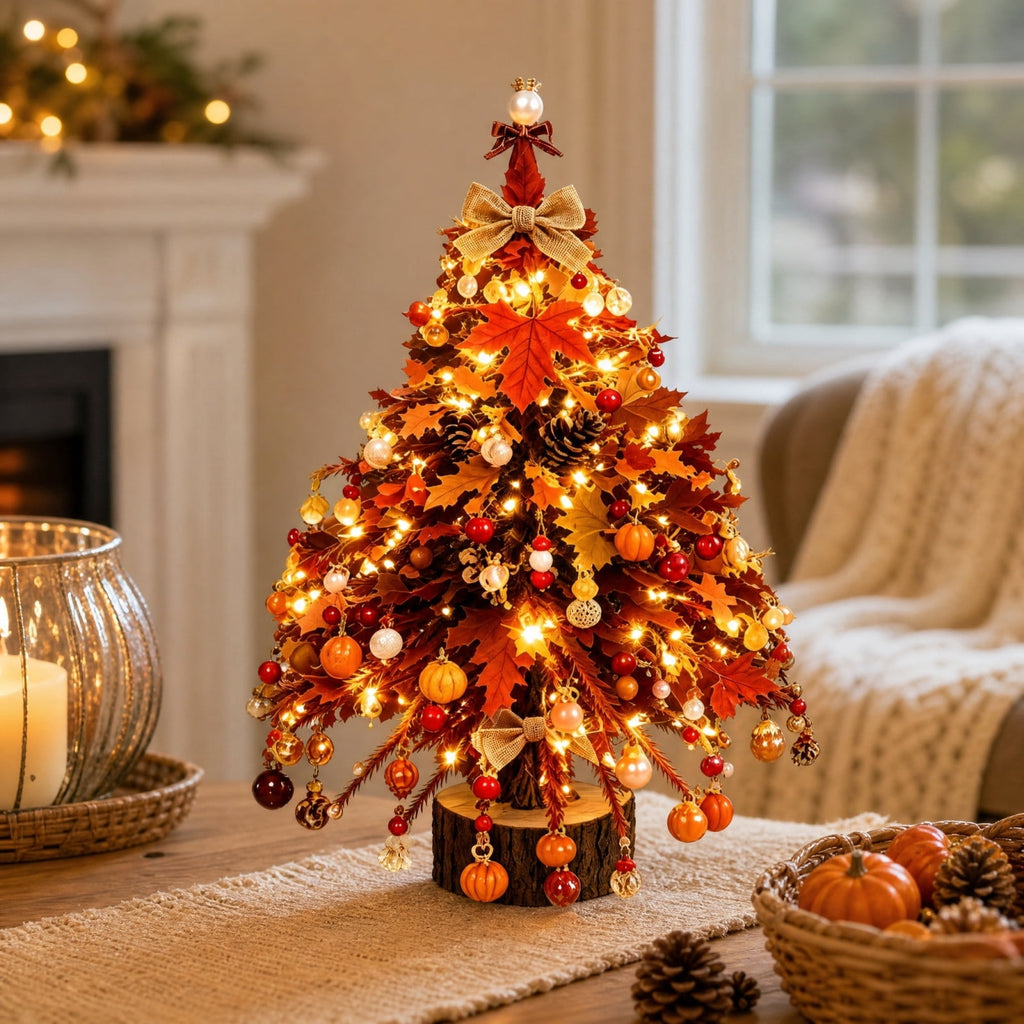 UALSRZL DIY Beaded Christmas Tree Kit, Christmas Decorations Handmade Beads Craft Set, Sparkling Crystal Xmas Ornaments for Table Decor Holiday Gifts