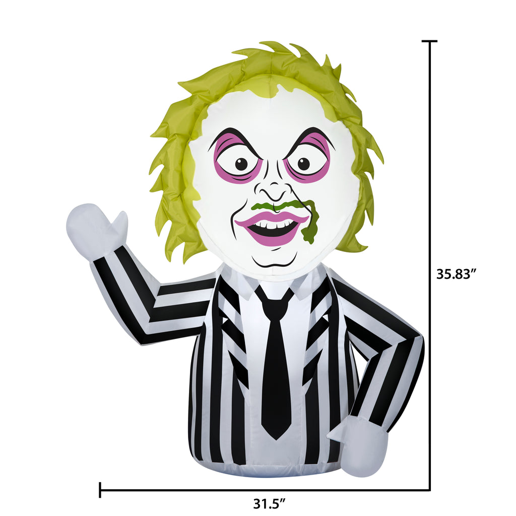 Warner Bros. Stylized Beetlejuice Airblown Yard Inflatable, 36"