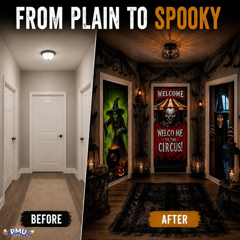 PMU Halloween Bathroom Door Cover, Halloween Decor, Door Decor