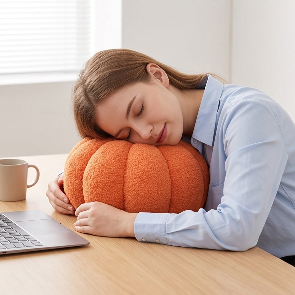 Yhmxh Soft Fluffy Pumpkin Throw Pillow, 3D Plush Sherpa Stuffed Pumpkin Cushion Decor, Cute Autumn Harvest Pumpkin Shaped Plush Toy for Sofa Couch Bed Farmhouse Thanksgiving Halloween Party Decor