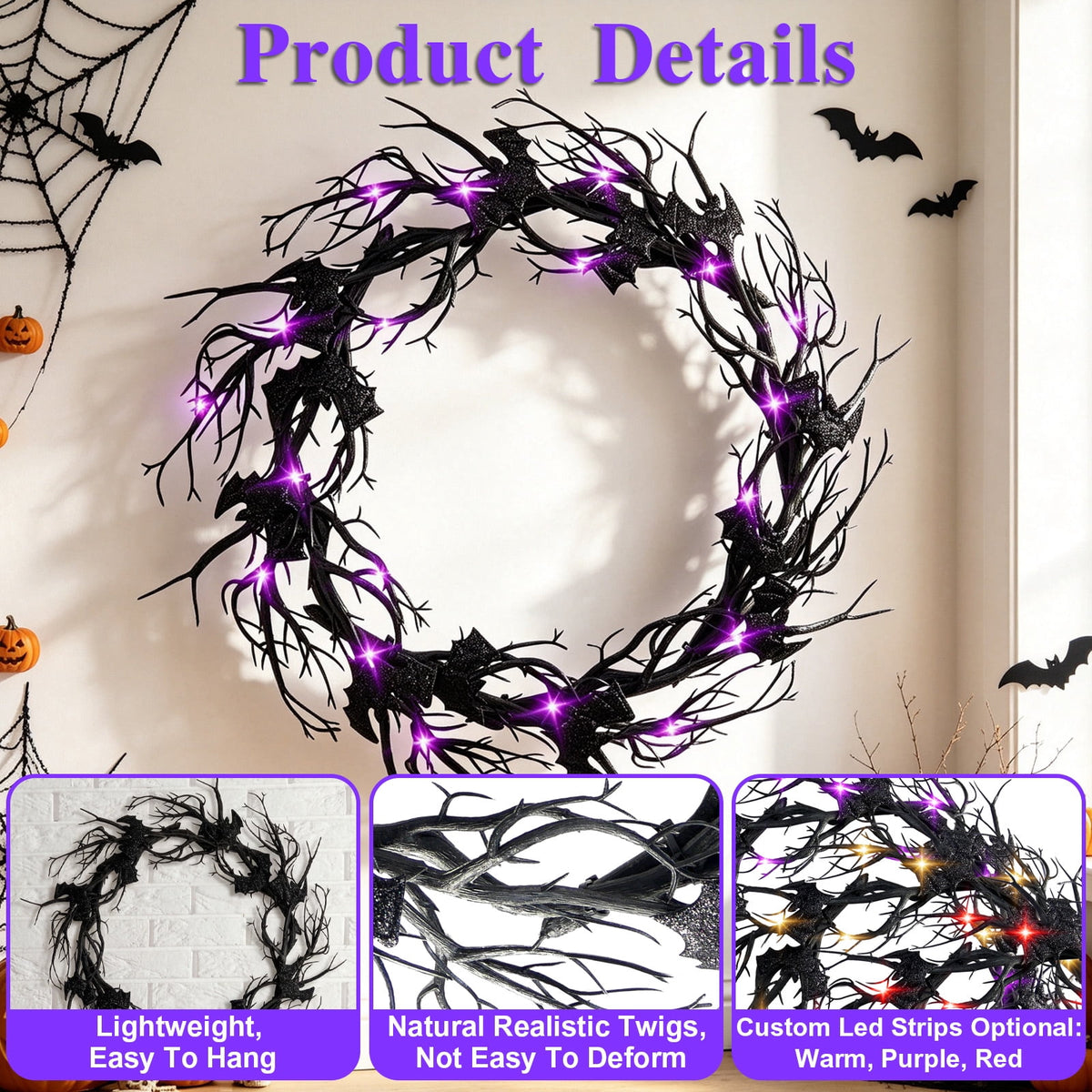 AGCAN 18 Inch Fall Wreaths for Front Door, Autumn Wreaths with Pumpkin & Pine Cone, Fall Decor for Indoor Outdoor Thanksgiving Harvest Festival Celebrations