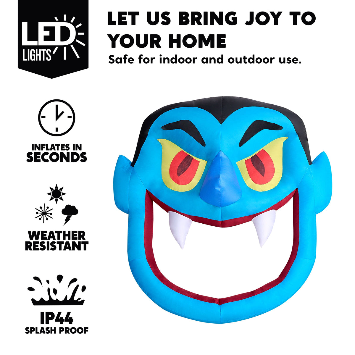 Joyfy 3.6 ft Animated Halloween Inflatable Dinosaur Decoration,Trunk or Treat Car Decorations Kit Dinosaur with Built-in LED Light for Halloween Party Indoor,Outdoor,Yard,Garden Decor