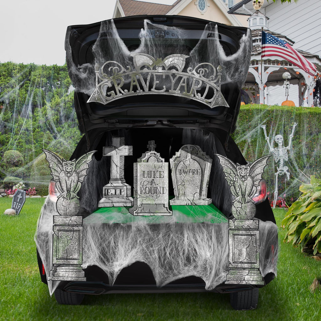 Joyfy Halloween Trunk or Treat Car Decorations Kit,Halloween Car Decorations Car Archway with Frankenstein Theme,Trunk or Treat Decorations for Suv,Halloween Outdoor Garage Door Party Decor