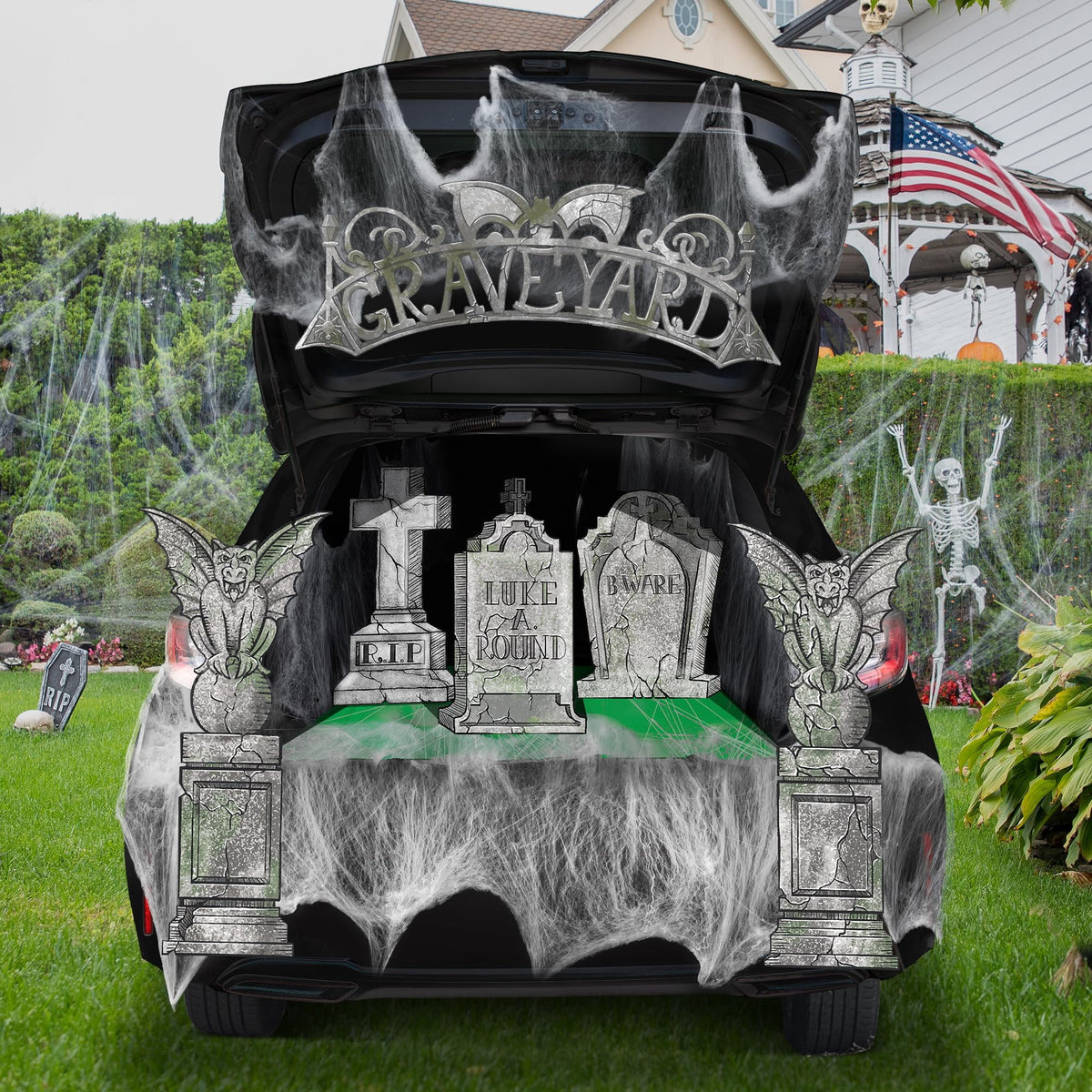 Joyfy Halloween Trunk or Treat Car Decorations Kit,Halloween Car Decorations Car Archway with Frankenstein Theme,Trunk or Treat Decorations for Suv,Halloween Outdoor Garage Door Party Decor