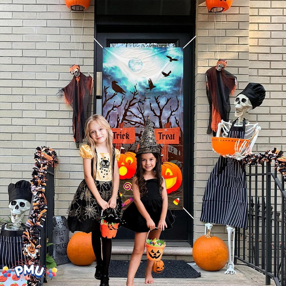 PMU Halloween Bathroom Door Cover, Halloween Decor, Door Decor