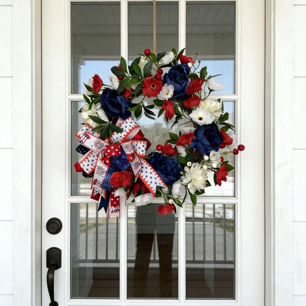 Gcvizuso Halloween Crescent Floral Wreath, Orange Red Rose Hydrangea Fall Front Door Decor for Autumn Harvest Celebration