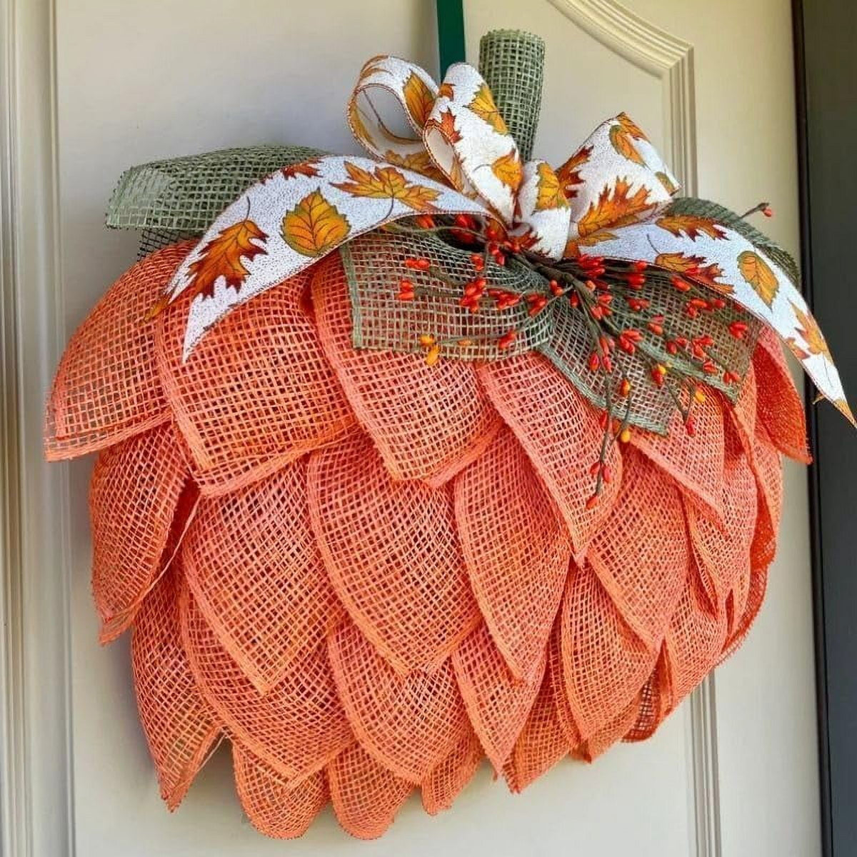 KOMI 2024 Fall Peony and Pumpkin Wreath for Front Door - Year Round Durable Farmhouse Wreath with Maple Leaves, Berries, Pinecones, and Pumpkins for Thanksgiving, Halloween, and Seasonal Home Decor