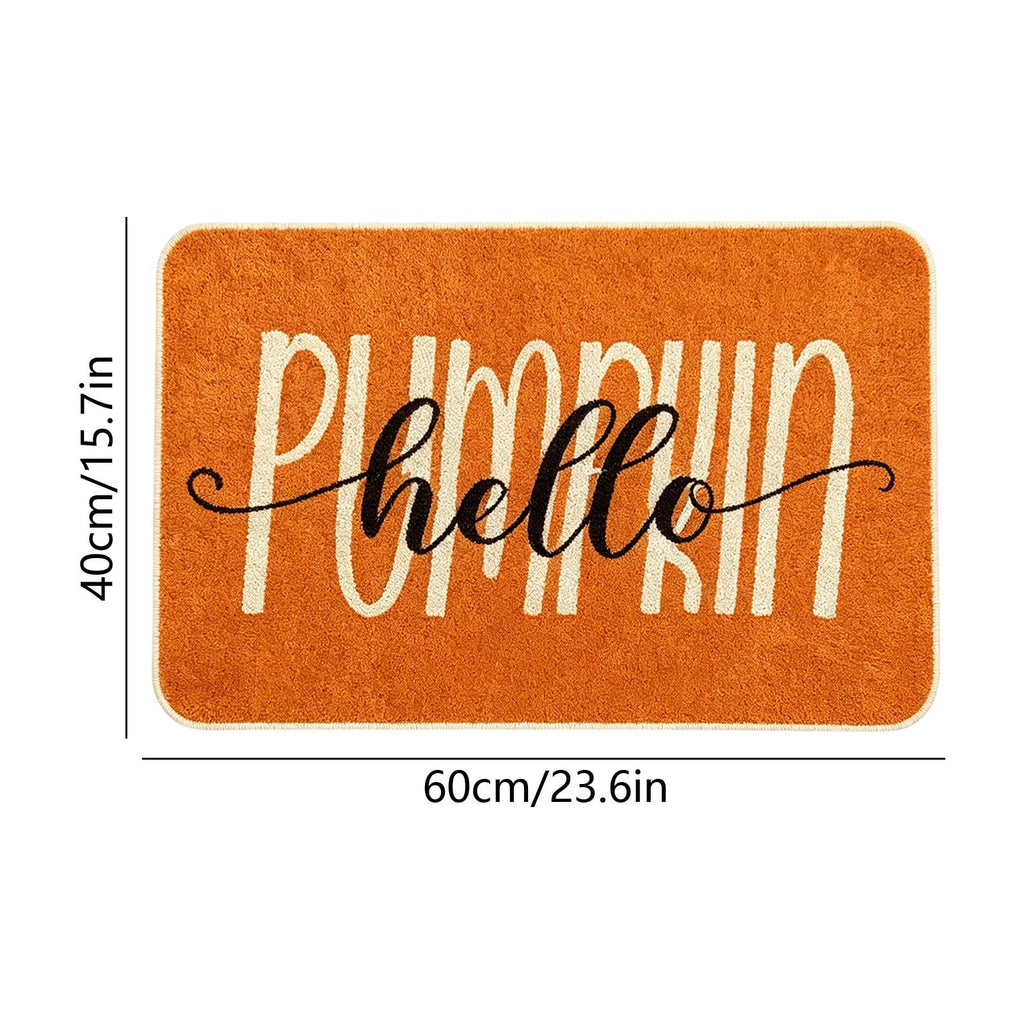 Yhmxh Fall Pumpkin Decorative Door Mat, Autumn Harvest Welcome Entryway Rug, Non‑Slip Absorbent Front Doormat, Seasonal Floor Mat for Indoor Outdoor Halloween Home Decoration 15.7x23.6 Inch