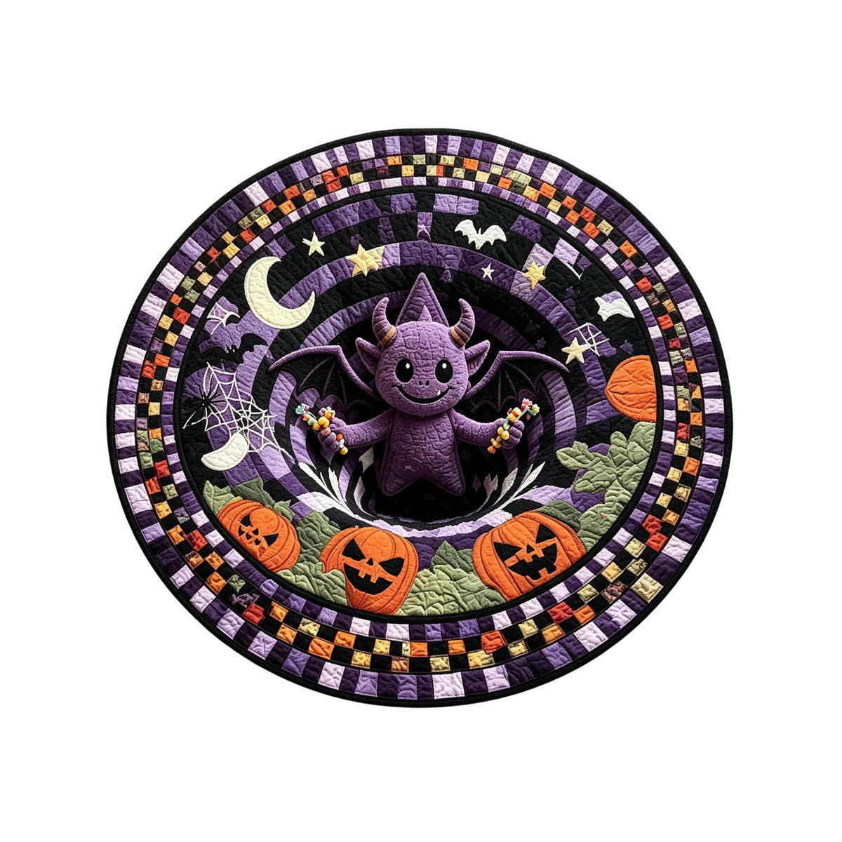 Win s Way 3D Illusion Round Halloween Rug Optical Illusion Doormat Non- Washable Entryway Decor Spooky Fall Front Door Mat for Party Decoration Available in 15.8/23.6/31.5 Inch